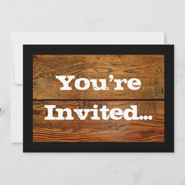 Invitation Planche en bois mazoutée Personnalisée Personnalis (Devant)