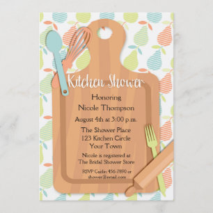 Invitation Planche, Ustensiles, Fête des mariées de cuisine