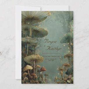 Invitation Plancher de forêt de champignons géants mystérieux