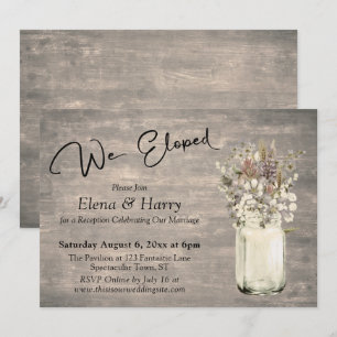 Invitation Planches Patinées avec des Fleurs Sauvages Nous No