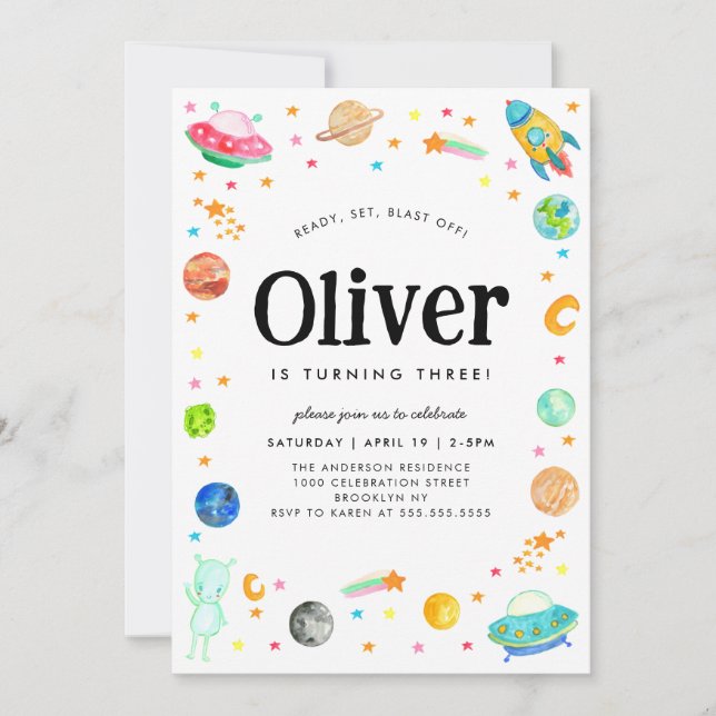 Invitation Planet Galaxy Alien Espace extra-atmosphérique Ann (Devant)