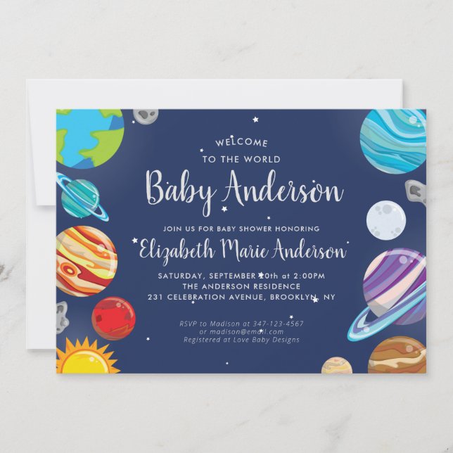 Invitation Planète Espace Extérieur Galaxie Système Solaire B (Devant)