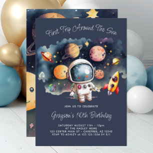 Invitation Planètes de l'espace bleu 10e anniversaire Invitat