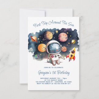 Invitation Planètes de l'extérieur garçon 1er anniversaire
