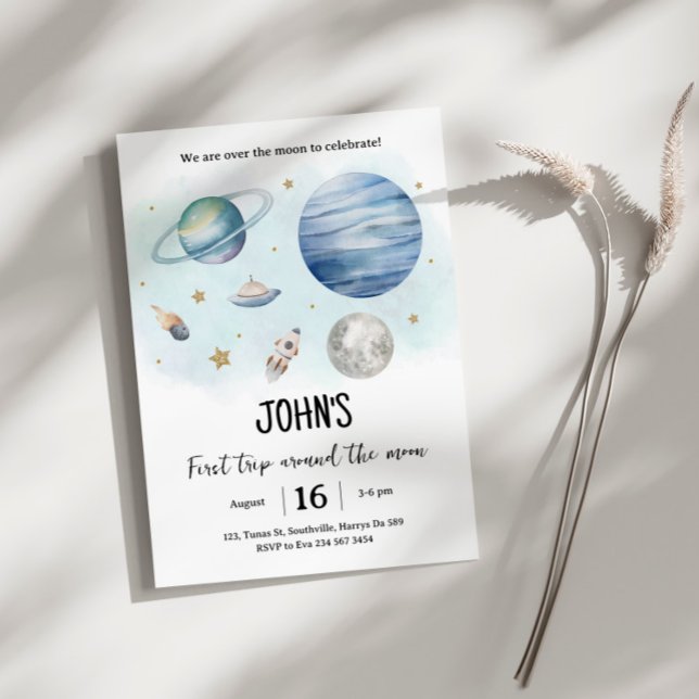 Invitation Planètes spatiales extra-spatiales garçon premier  (Créateur téléchargé)