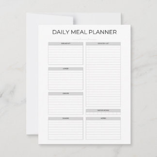 Invitation Planificateur de repas quotidien | Simple design m