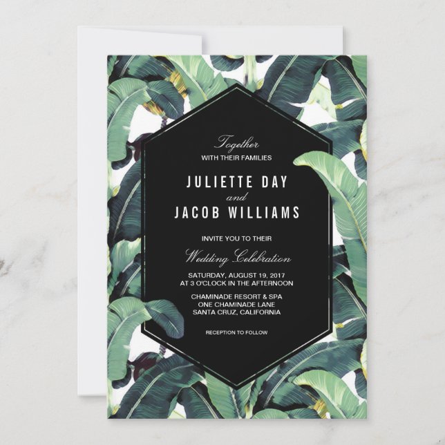 Invitation Plantation tropicale Destination Mariage Invitatio (Devant)