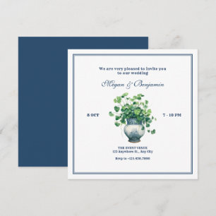 Invitation Plante avec mariage de vase antique
