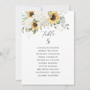 Invitation Plante blanche Hydrangea Tournesols Graphique de s