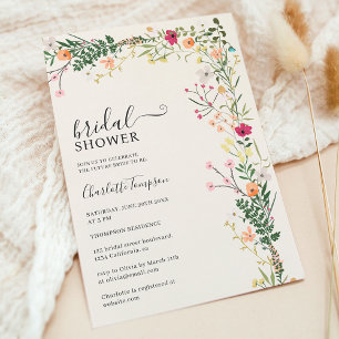 Invitation Plante bohème fleurs sauvages printemps nuptiale