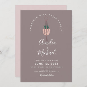 Invitation Plante Cactus moderne Macrame Mariage botanique