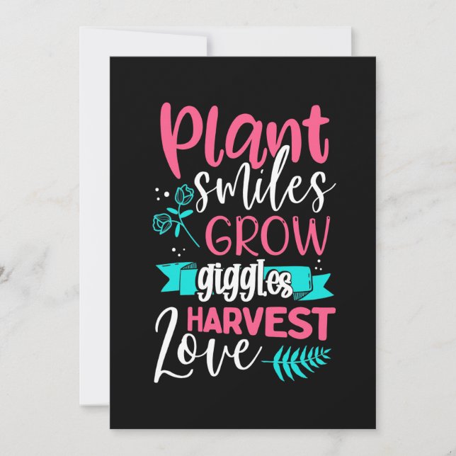 Invitation Plante Sourires Font Grandir Rires Amour (Devant)