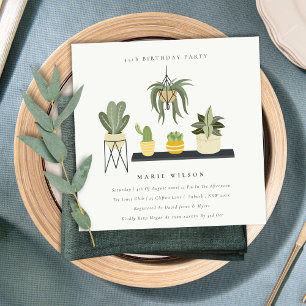 Invitation Plante Succulent Migné Posé À Tout Âge Anniversair