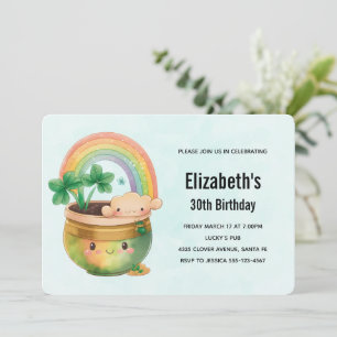 Invitation Planter Fantaisiste avec Anniversaire Arc-en-ciel 