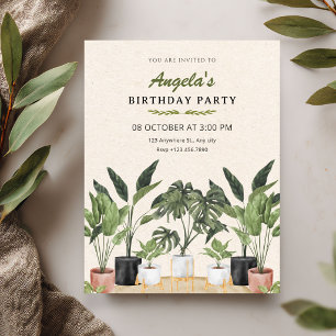 Invitation Plantes vertes anniversaire