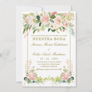 Invitation Plantilla de Boda Rosa y oro