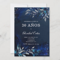 Plantillas de cumpleaños azul real y plata