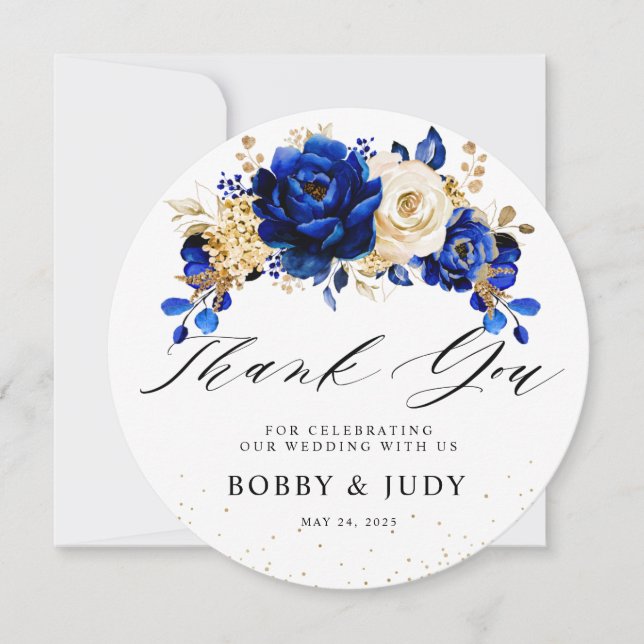 Invitation Plaque d'insertion du chargeur Royal Blue Gold Mar (Devant)