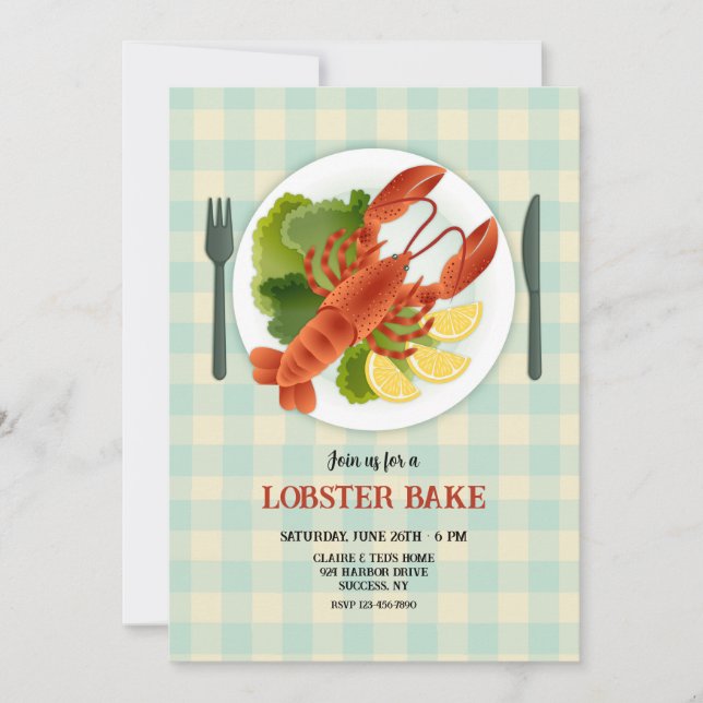 Invitation Plat de homard (Devant)