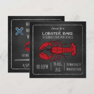 Invitation Plat de homard/ébullition Chalboard customisé invi