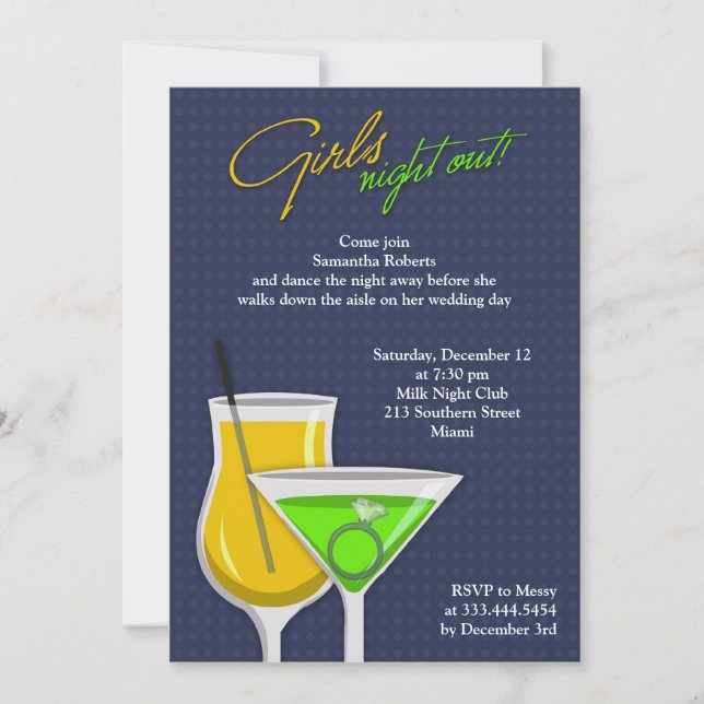 Invitation Plat Night Out Girls (Devant)