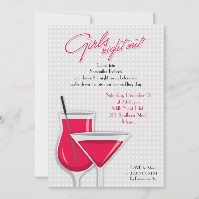 Invitation Plat Night Out Girls (Devant)