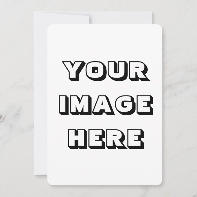 Invitation Plat, Taille : 5" x 7", Votre Image Ici (Devant)