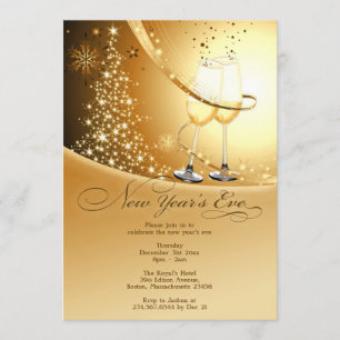 Invitation plate de célébration de réveillon de la
