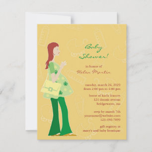 Invitation plate de vert neutre de baby shower