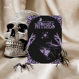 Invitation plate Halloween gothique lavande