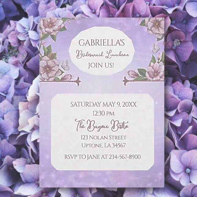 Invitation plate pour déjeuner de demoiselles d'ho (Créateur téléchargé)