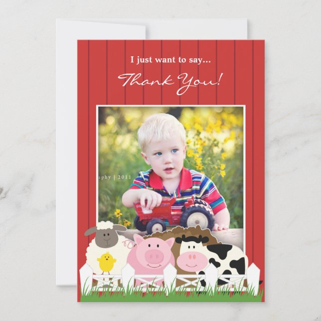 Invitation plate pour ferme de photo de remercieme (Devant)