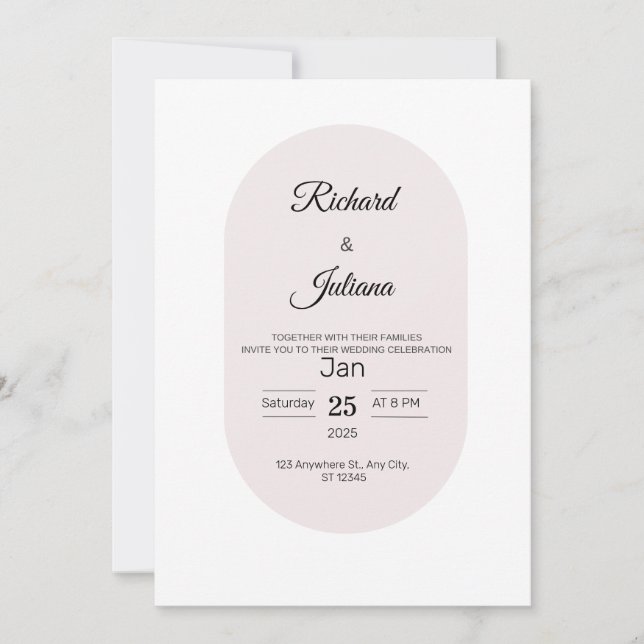 Invitation plate, taille: 13 cm x 18 cm, Papier: M (Devant)
