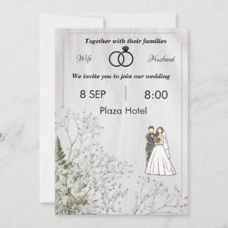 Invitation plate, Taille : 5" x 7", Papier : Matte