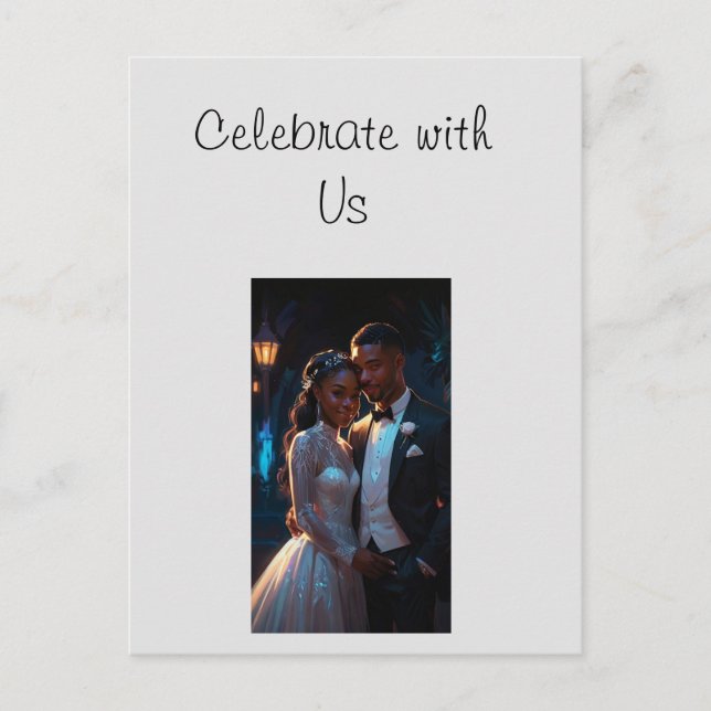 Invitation plate, taille : Couple mariage de 5 po  (Devant)