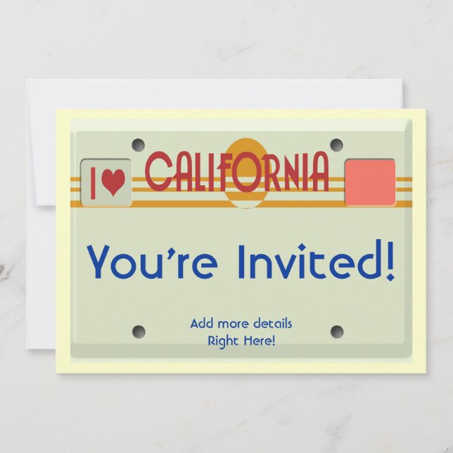 Invitation Plats de la Californie (Devant)