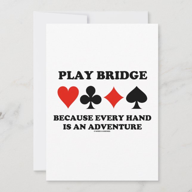 Invitation Play Bridge Parce Que Chaque Main Est Une Aventure (Devant)