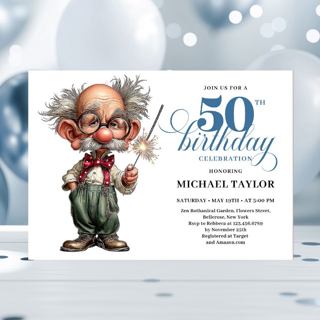 Invitation Playful Humor For Him 50th Birthday Party Invite (Playful Humor For Him 50th Birthday Party Invite)