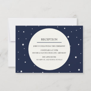 Invitation Pleine lune Bleue de minuit Star Mariage Réception