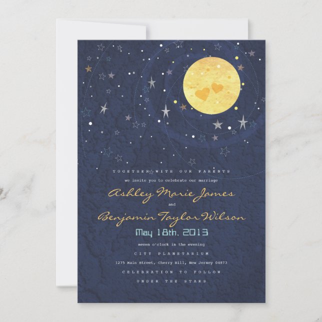 Invitation Pleine lune de nuit Starry (Devant)