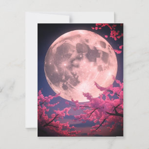 Invitation Pleine lune et fleurs de cerisiers - Él