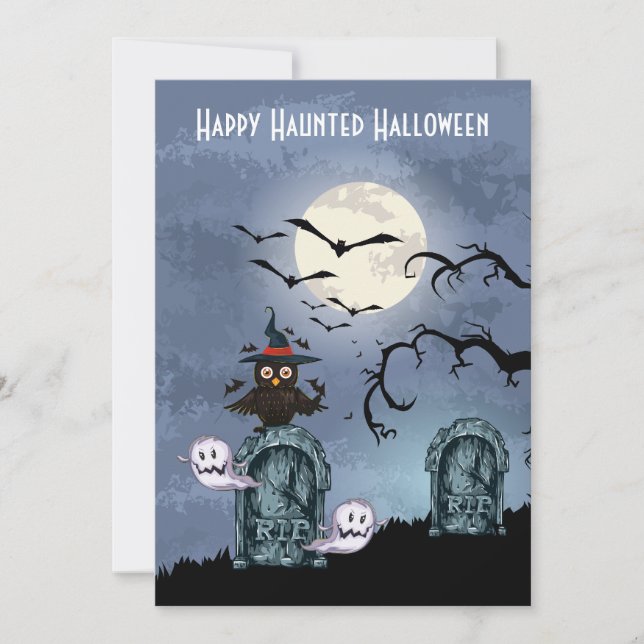 Invitation Pleine lune Halloween de la Chouette des Fantômes  (Devant)