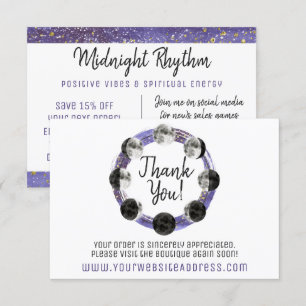 Invitation Pleine lune Merci aquarelle Lunaire