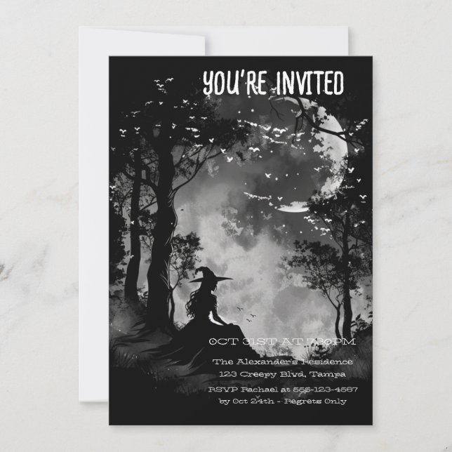 Invitation Pleine lune mystique personnalisée (Devant)