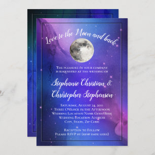 Invitation Pleine lune Nebula Celestial Mariage de l'espace e