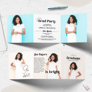 Invitation pliable triple volets de remise de dipl
