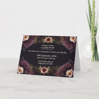 Invitation pliée colorée florale bleue et crème