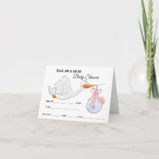 Invitation pliée du socle de table de baby shower