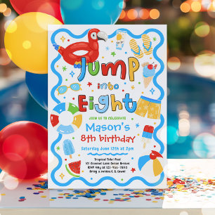 Invitation Plonge dans l'été pour la fête d'anniversaire de 8
