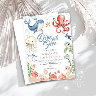 Invitation Plongée Bleue Dans Cinq Animaux d'Océan 5ème Anniv